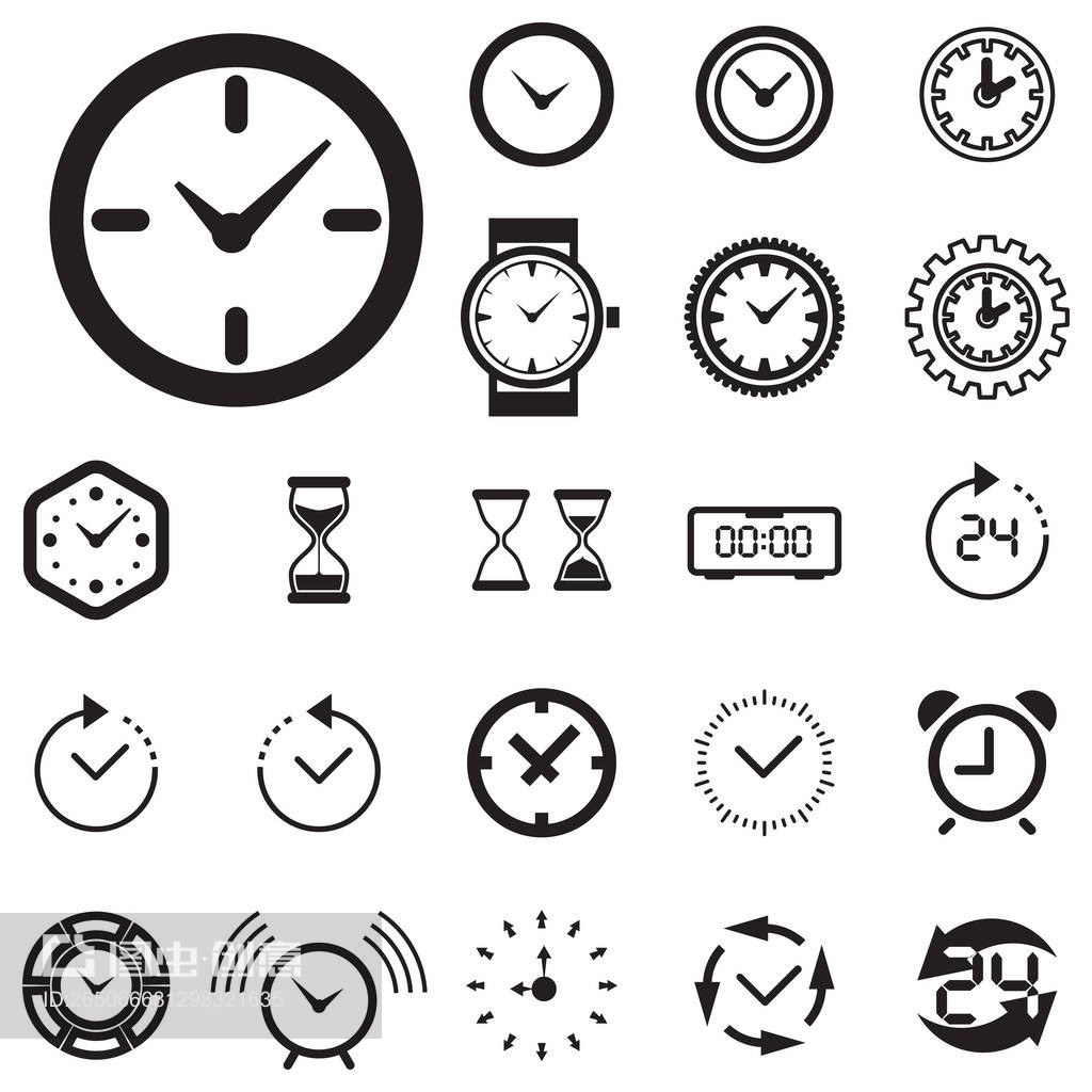 时间或时钟图标孤立Time Or Clock Icon Isolated