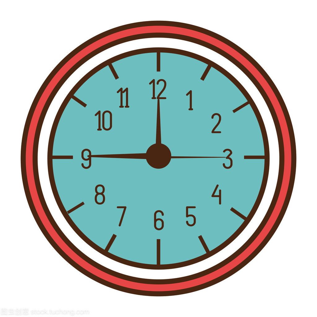时间和时钟彩色的图标,矢量图图形